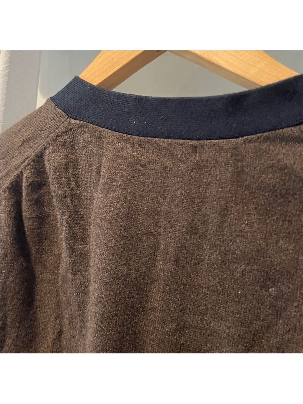 GAP cashmere Brown and navy V-Neck button front Cardigan small - Picture 9 of 9
